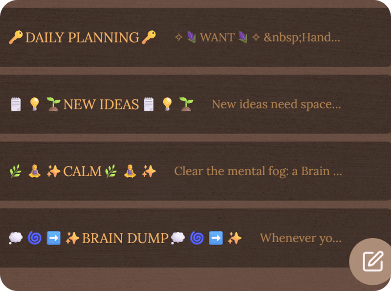 Using emojis in note titles for visual categorization and quick navigation.