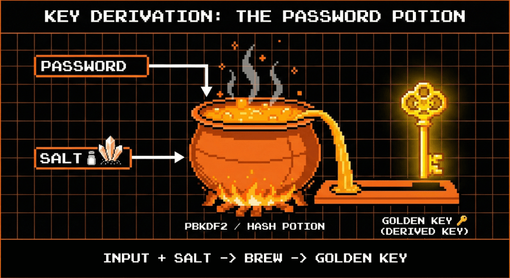 Why the key is generated separately from the password